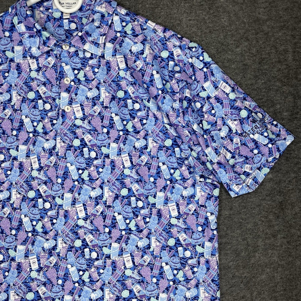 Peter Millar CaddyShack Cocktail bomb Summer Comfort Polo Mens M Watersound club - Picture 5 of 14